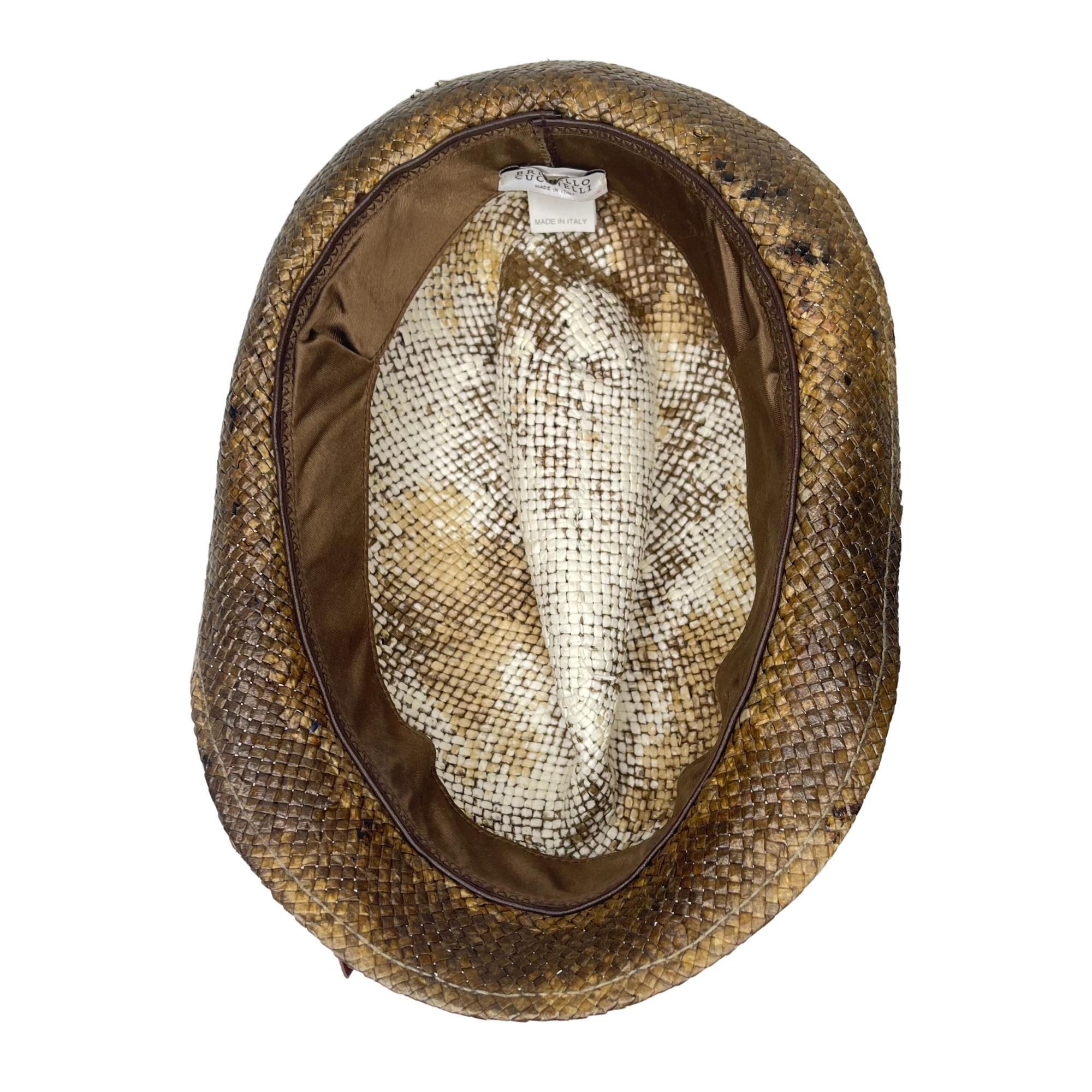 Cappello a secchiello in vimini vintage di Brunello Cucinelli (medio) In condizioni buone a Montreal, Quebec