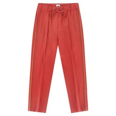Pantaloni/joggers in lana vergine di Brunello Cucinelli a righe laterali