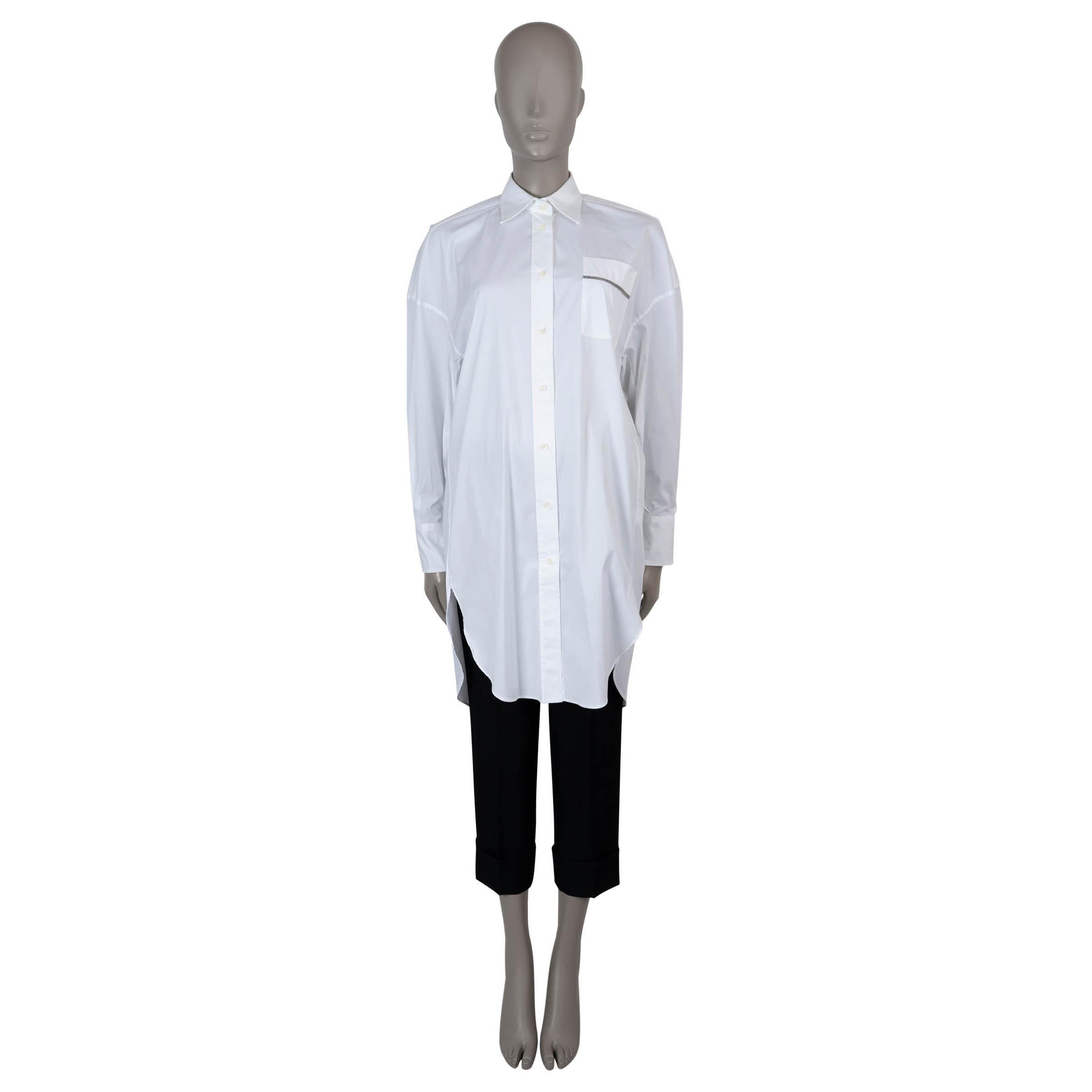 BRUNELLO CUCINELLI weiß Baumwolle 2024 MONILI TUNIC Hemd XS im Zustand „Hervorragend“ im Angebot in Zürich, CH