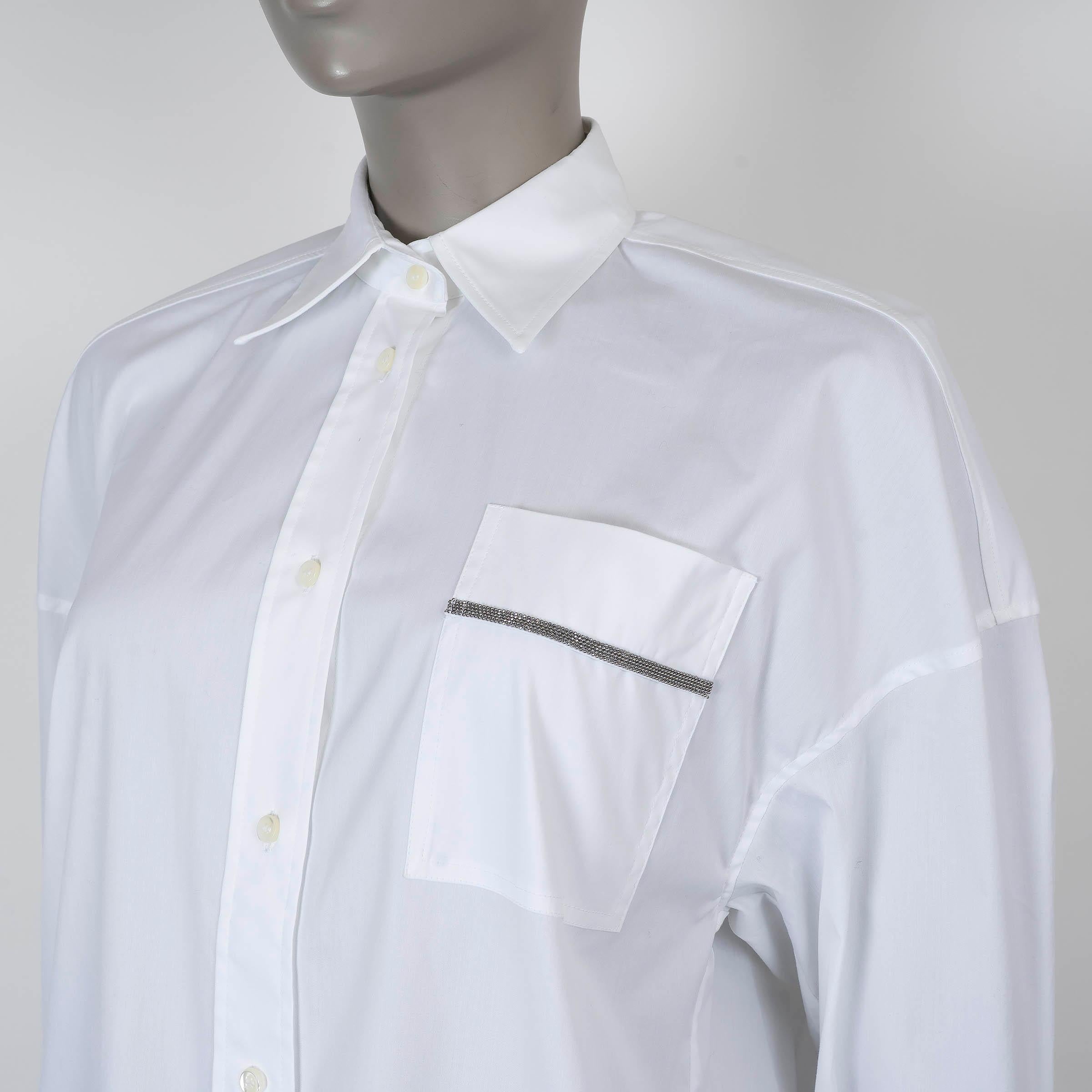 BRUNELLO CUCINELLI weiß Baumwolle 2024 MONILI TUNIC Hemd XS Damen im Angebot