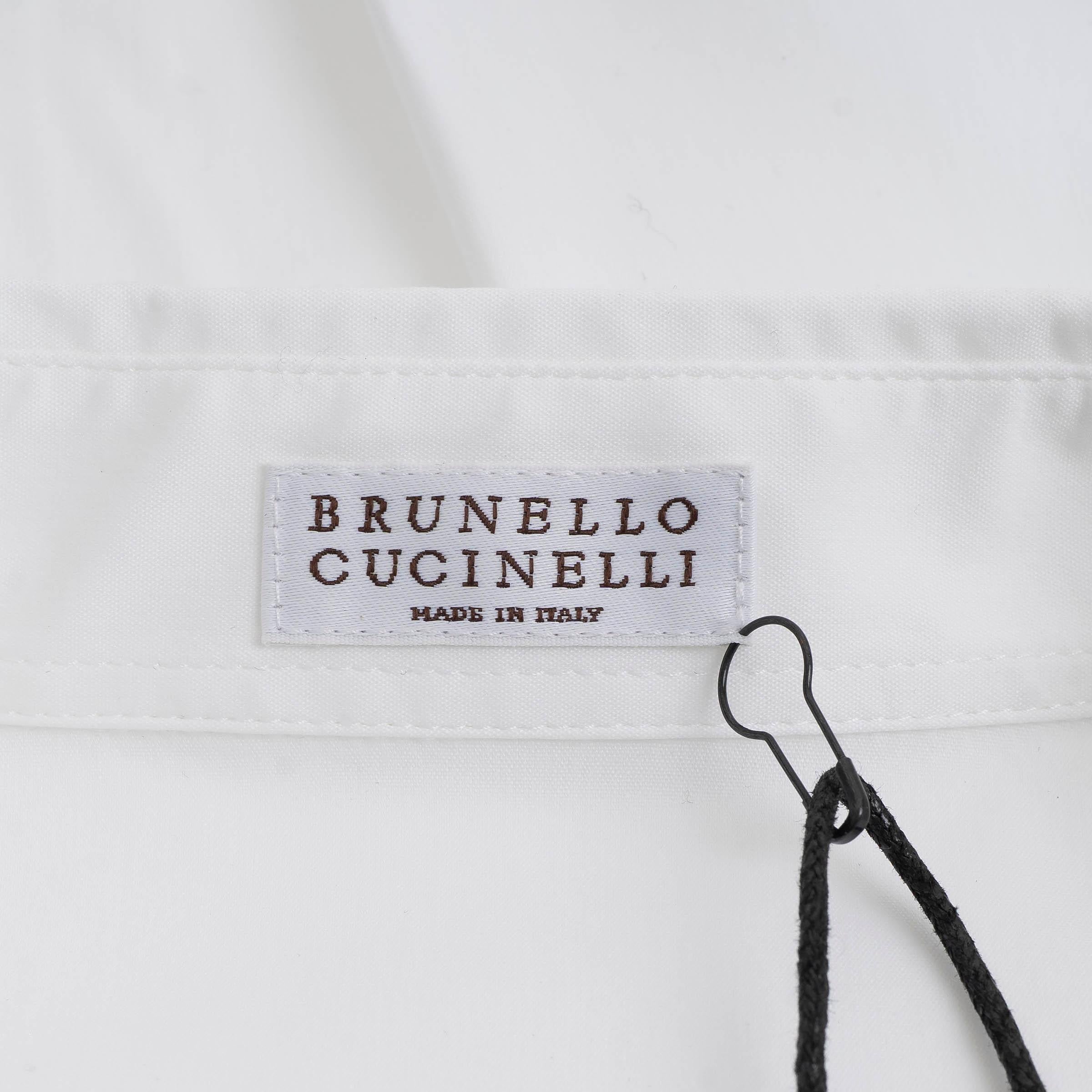 BRUNELLO CUCINELLI weiß Baumwolle 2024 MONILI TUNIC Hemd XS im Angebot 1