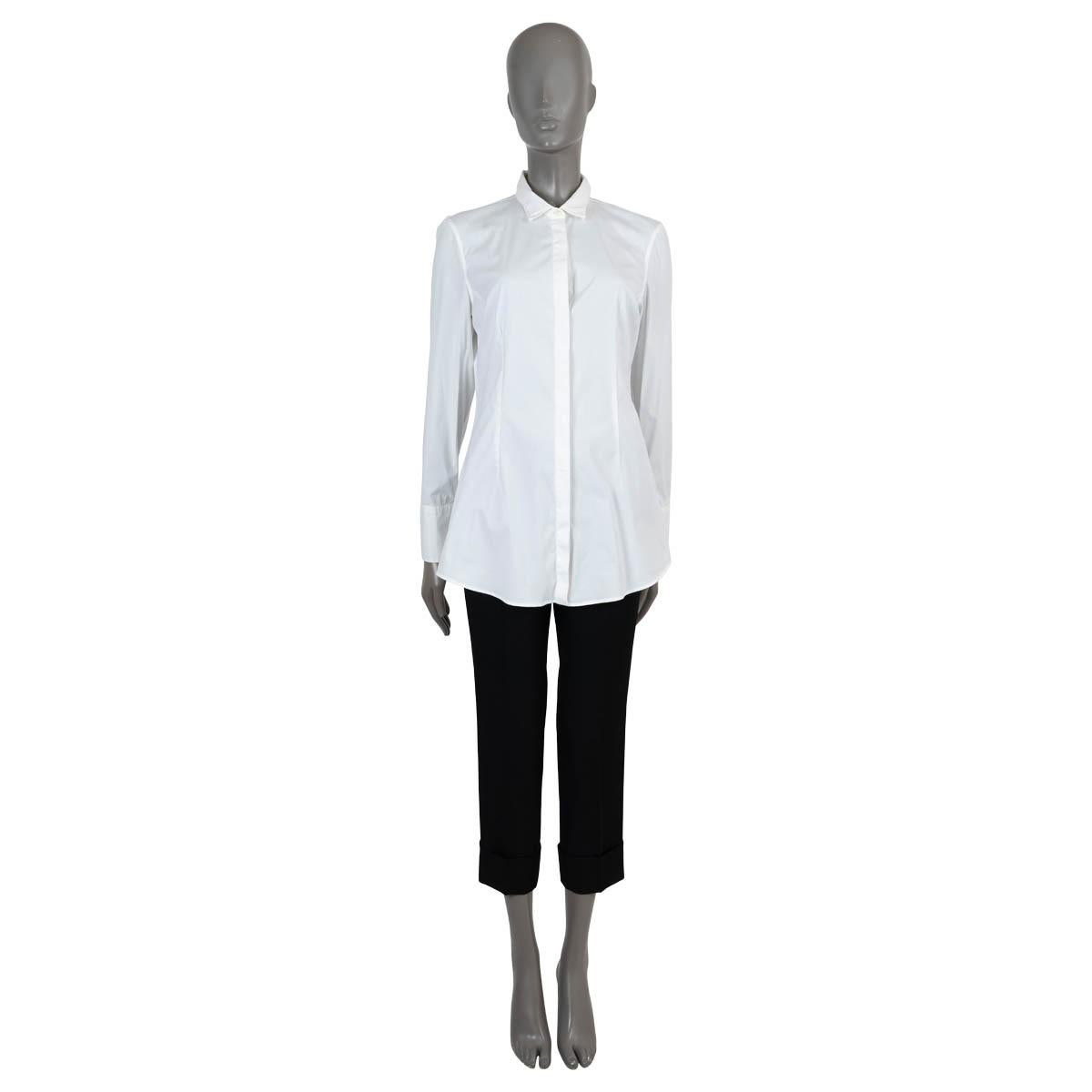 Women's BRUNELLO CUCINELLI white cotton DOUBLE COLLAR Button-Up Shirt XL For Sale