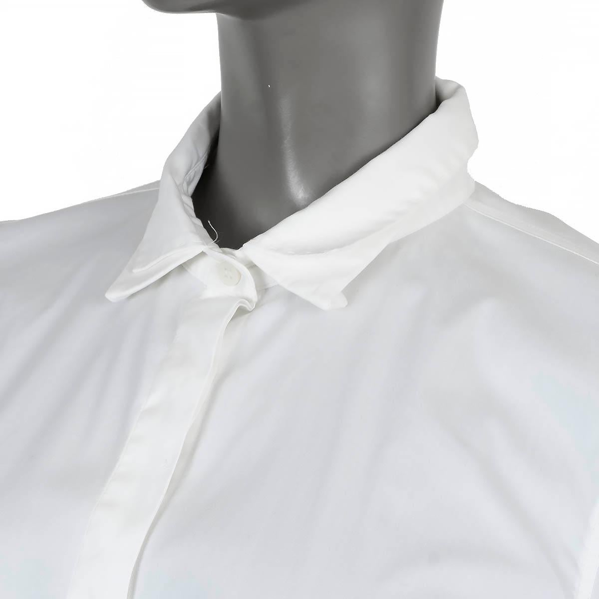 Women's BRUNELLO CUCINELLI white cotton DOUBLE COLLAR Button-Up Shirt XL For Sale