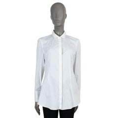 BRUNELLO CUCINELLI white cotton DOUBLE COLLAR Button-Up Shirt XL