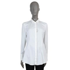 BRUNELLO CUCINELLI Camisa abotonable de DOBLE CUELLO de algodón blanco XL