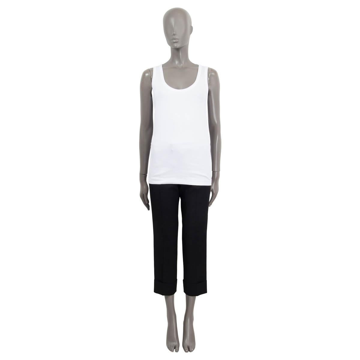 100% authentic Brunello Cucinelli rib-knit jersey tank-top in white cotton (with 6% elastane). Features a Monili trim in the neck and scoop neck. Has been worn and is in excellent condition.

Measurements
Tag Size	XL
Size	XL
Shoulder Width	32cm