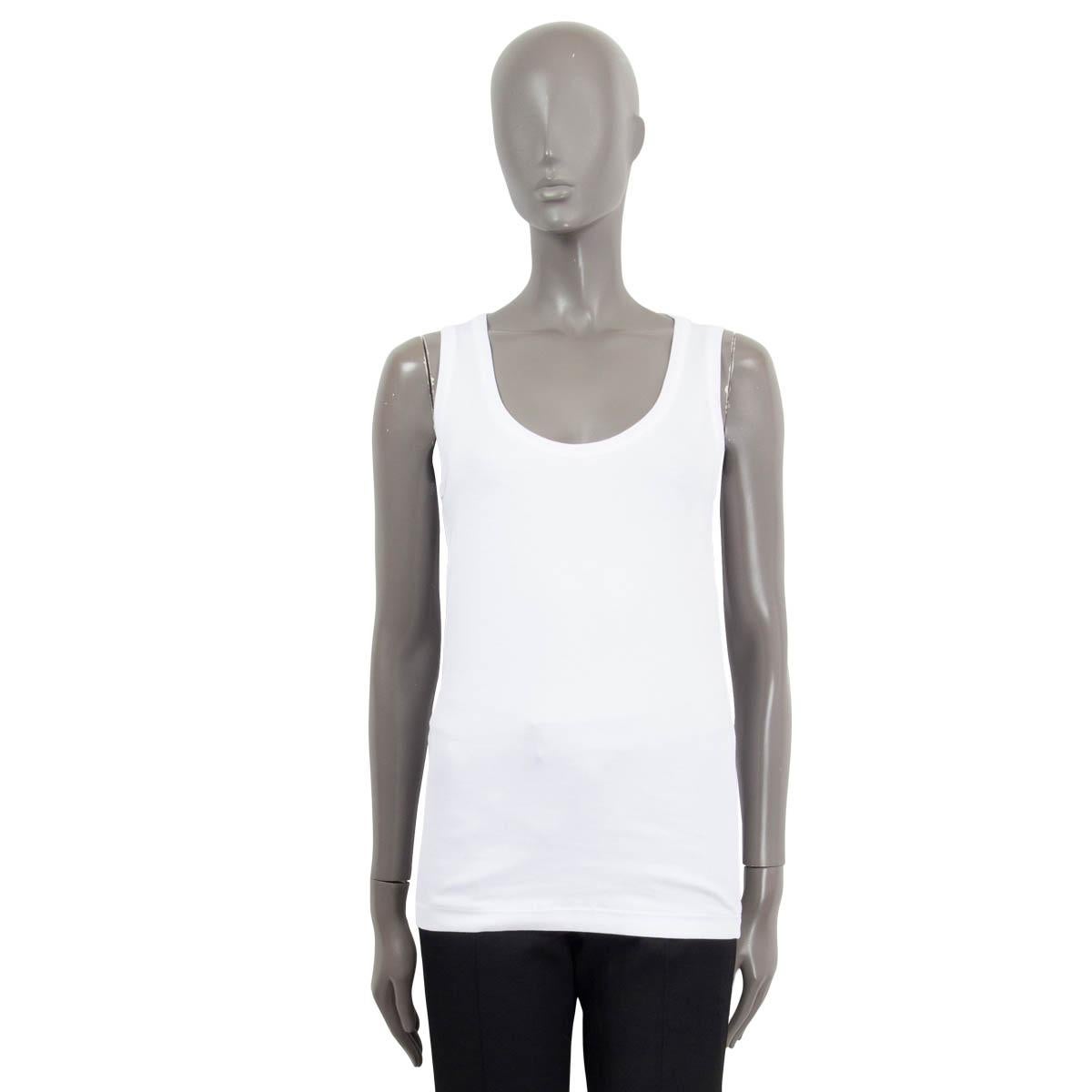 Gray BRUNELLO CUCINELLI white cotton FINE RIB MONILI Tank Top Shirt XL For Sale