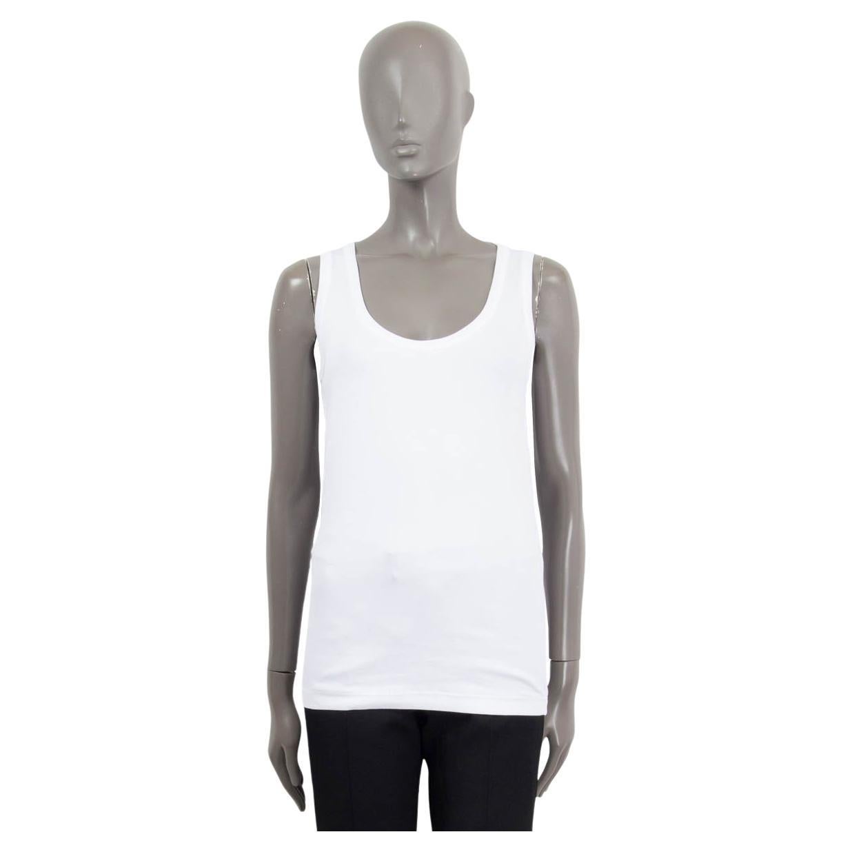 BRUNELLO CUCINELLI white cotton FINE RIB MONILI Tank Top Shirt XL