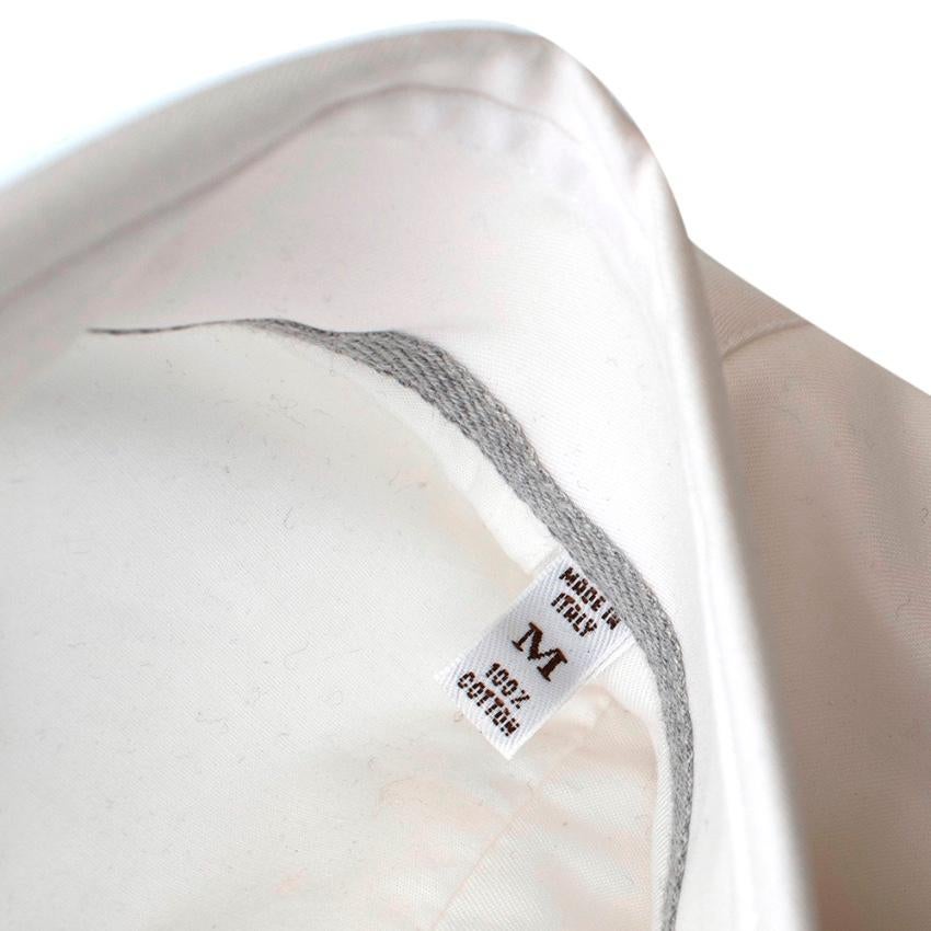 Women's or Men's Brunello Cucinelli White Cotton Long Sleeve Shirt - Size M