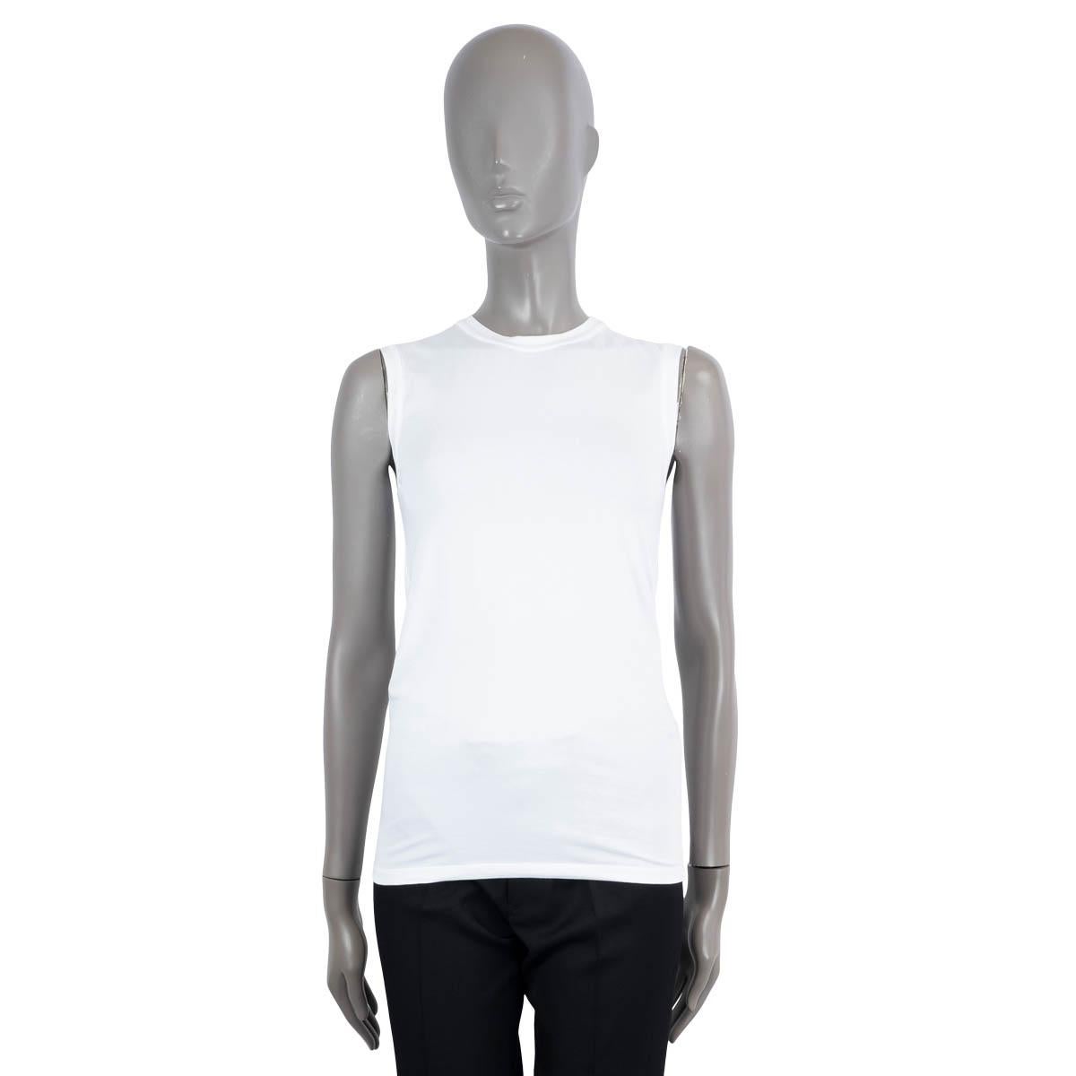 Gray BRUNELLO CUCINELLI white cotton MONILI CHAIN Tank Top Shirt S For Sale