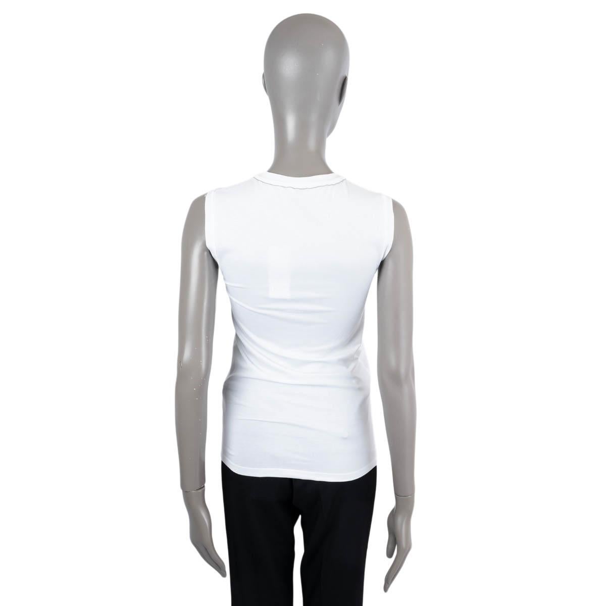 BRUNELLO CUCINELLI white cotton MONILI CHAIN Tank Top Shirt S For Sale 1