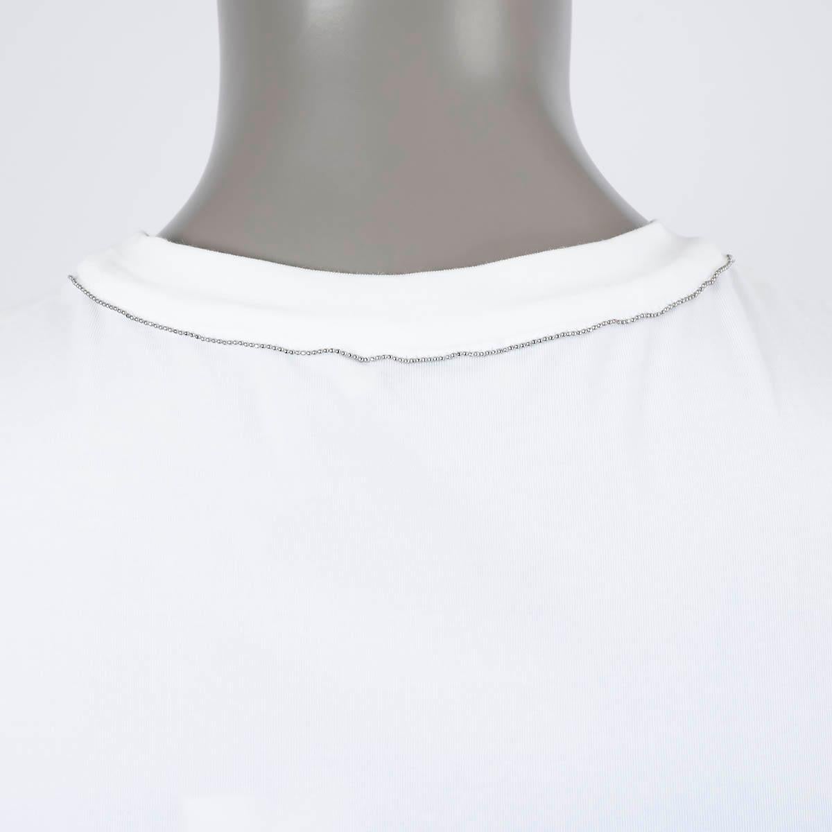 BRUNELLO CUCINELLI white cotton MONILI CHAIN Tank Top Shirt S For Sale 2