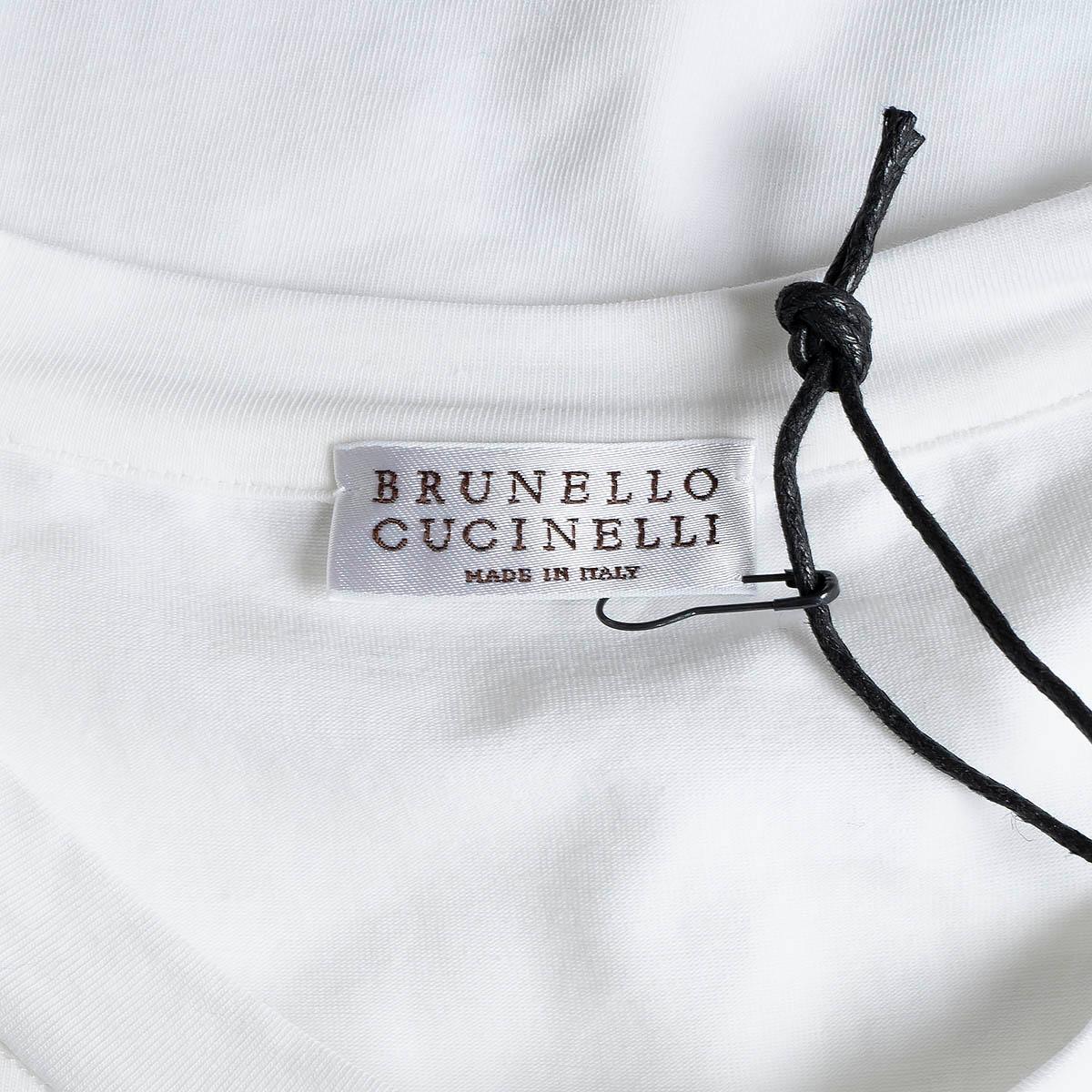 BRUNELLO CUCINELLI white cotton MONILI CHAIN Tank Top Shirt S For Sale 3