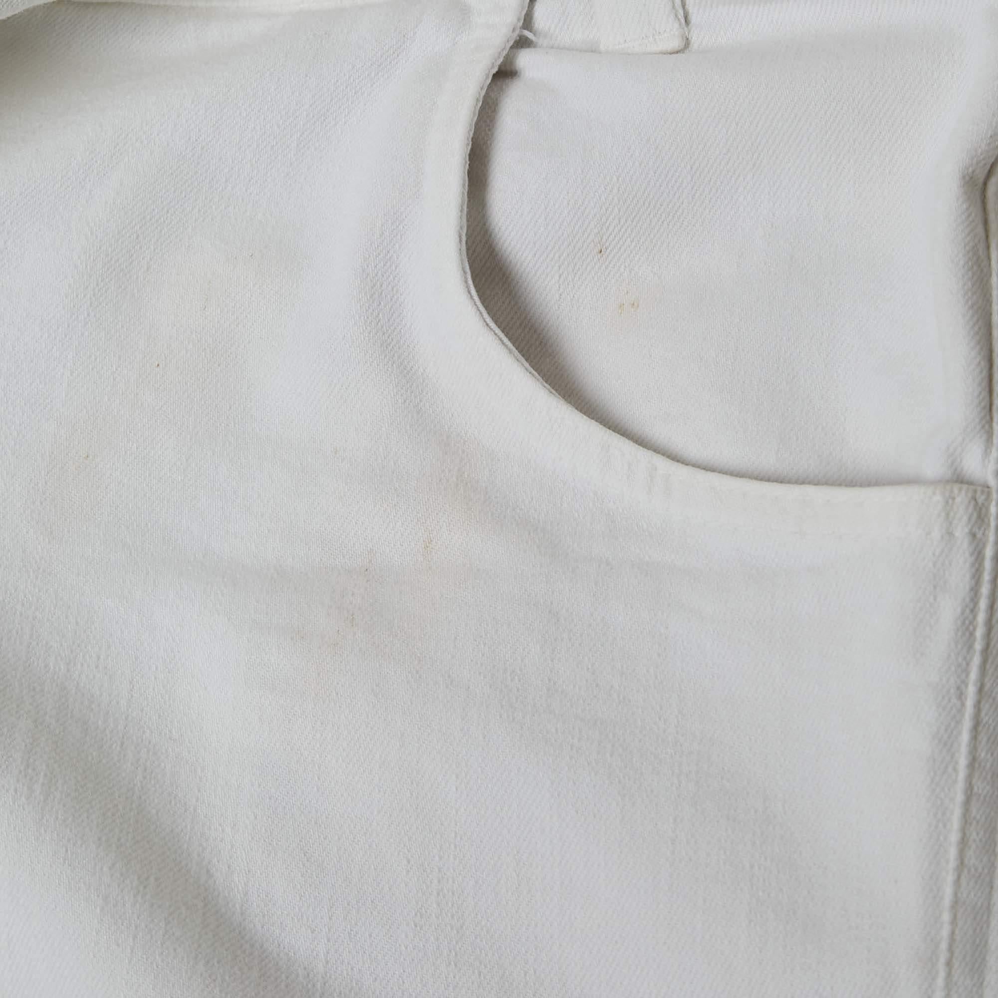 Brunello Cucinelli Jeans blanc à bords bruts, taille S  31