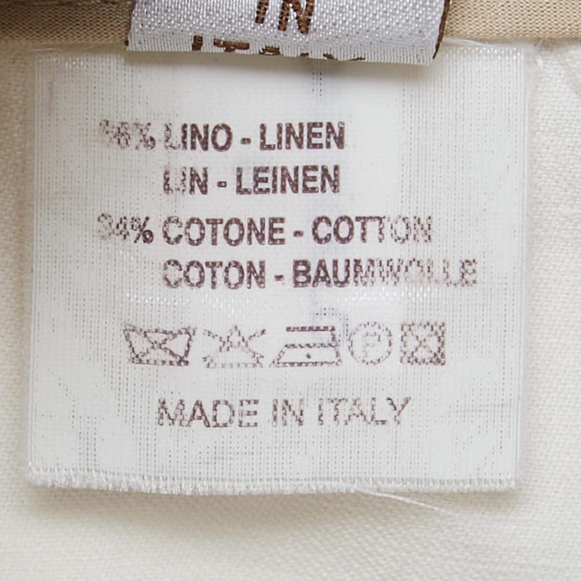Pantalon croisé Brunello Cucinelli en lin blanc S en vente 1