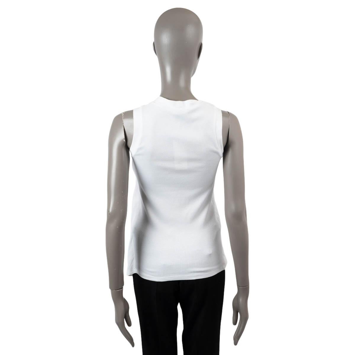 Women's BRUNELLO CUCINELLI white LINEN & COTTON Tank Top Shirt XS For Sale