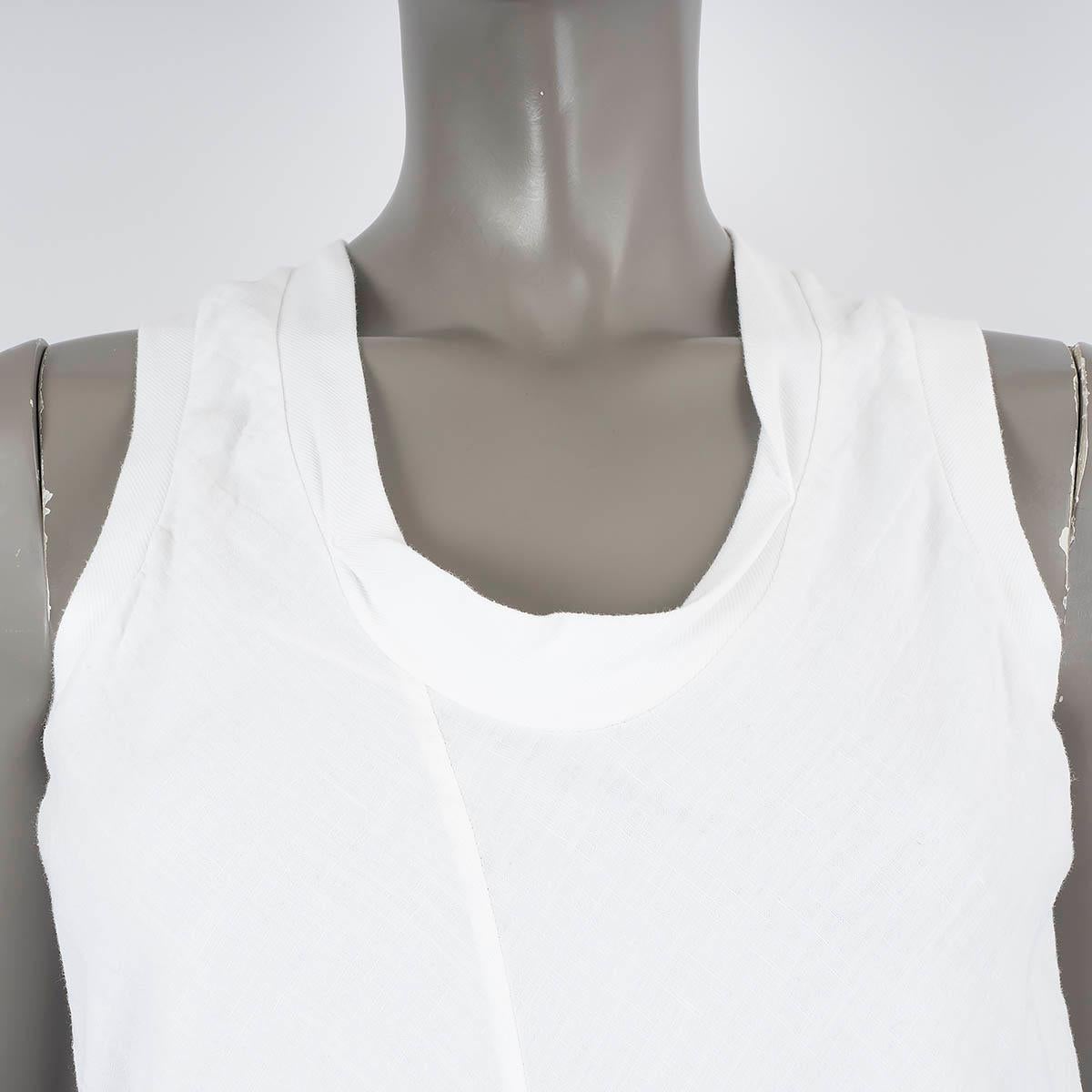 BRUNELLO CUCINELLI white LINEN & COTTON Tank Top Shirt XS For Sale 1