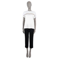 BRUNELLO CUCINELLI white MONILI STRIPE SATIN & COTTON T-Shirt Shirt S