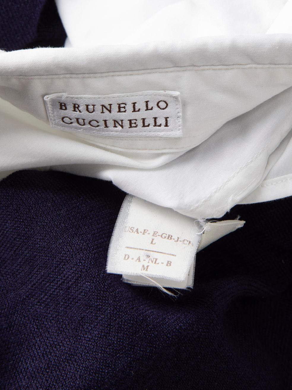 Donna Brunello Cucinelli Set camicia e sovrapposizione bianca e viola taglia L. in vendita