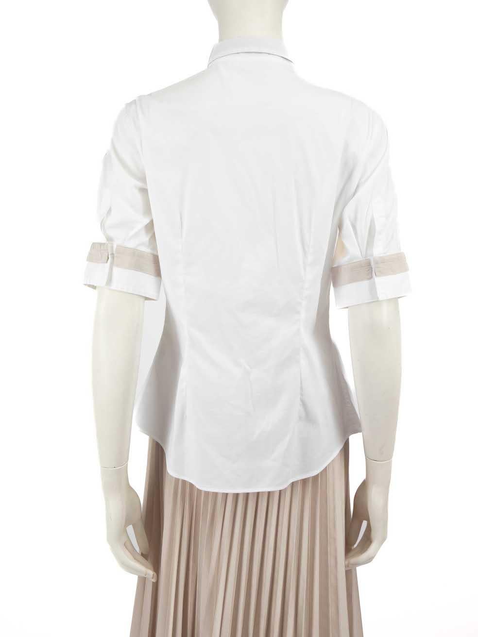 Gray Brunello Cucinelli White Short Sleeved Shirt Size XL For Sale