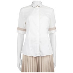 Brunello Cucinelli White Short Sleeved Shirt Size XL