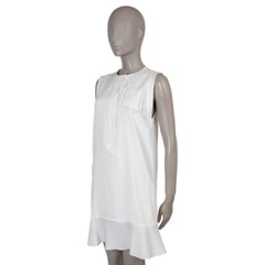 BRUNELLO CUCINELLI white silk MONILI FRINGE POCKET Dress M