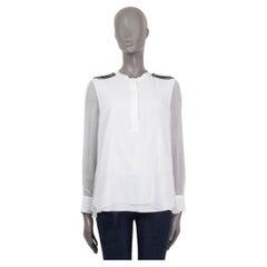 BRUNELLO CUCINELLI white silk ORGANZA & MOLINI HENLEY Blouse Shirt S