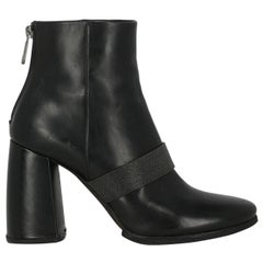 Brunello Cucinelli Woman Ankle boots Black Leather IT 38