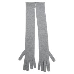 Brunello Cucinelli Women's Grey Monili Accent Long Cashmere Gloves