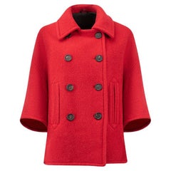 Brunello Cucinelli Women's Red Double Breasted Short Coat