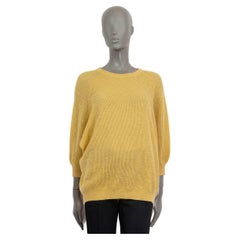 BRUNELLO CUCINELLI yellow mohair 3/4 Sleeve Sweater M