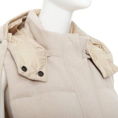 BRUNELLO CUCINELLO Reversible beige cashmere down filled puffer vest IT42 M