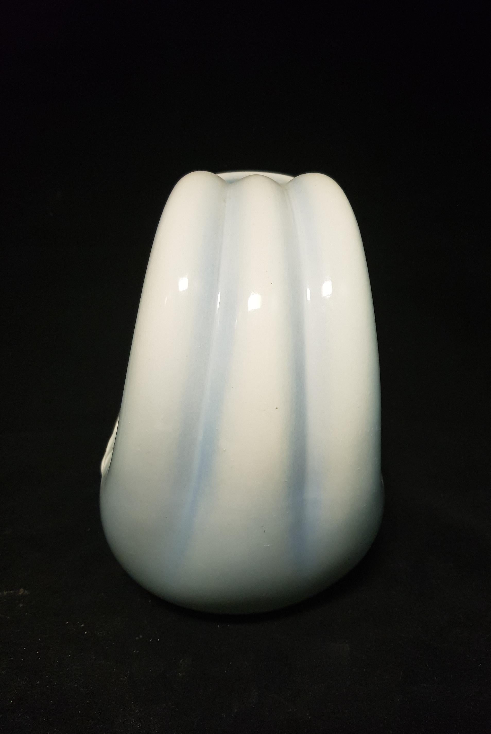 Brunetti Italy Art Deco Siren Light Blue Ceramic Vase, 1950s For Sale 2