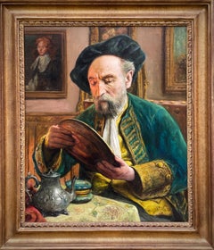 Portrait of a Collector, Leon Brunin, Antwerp 1861 – 1949, Belgian, Signed