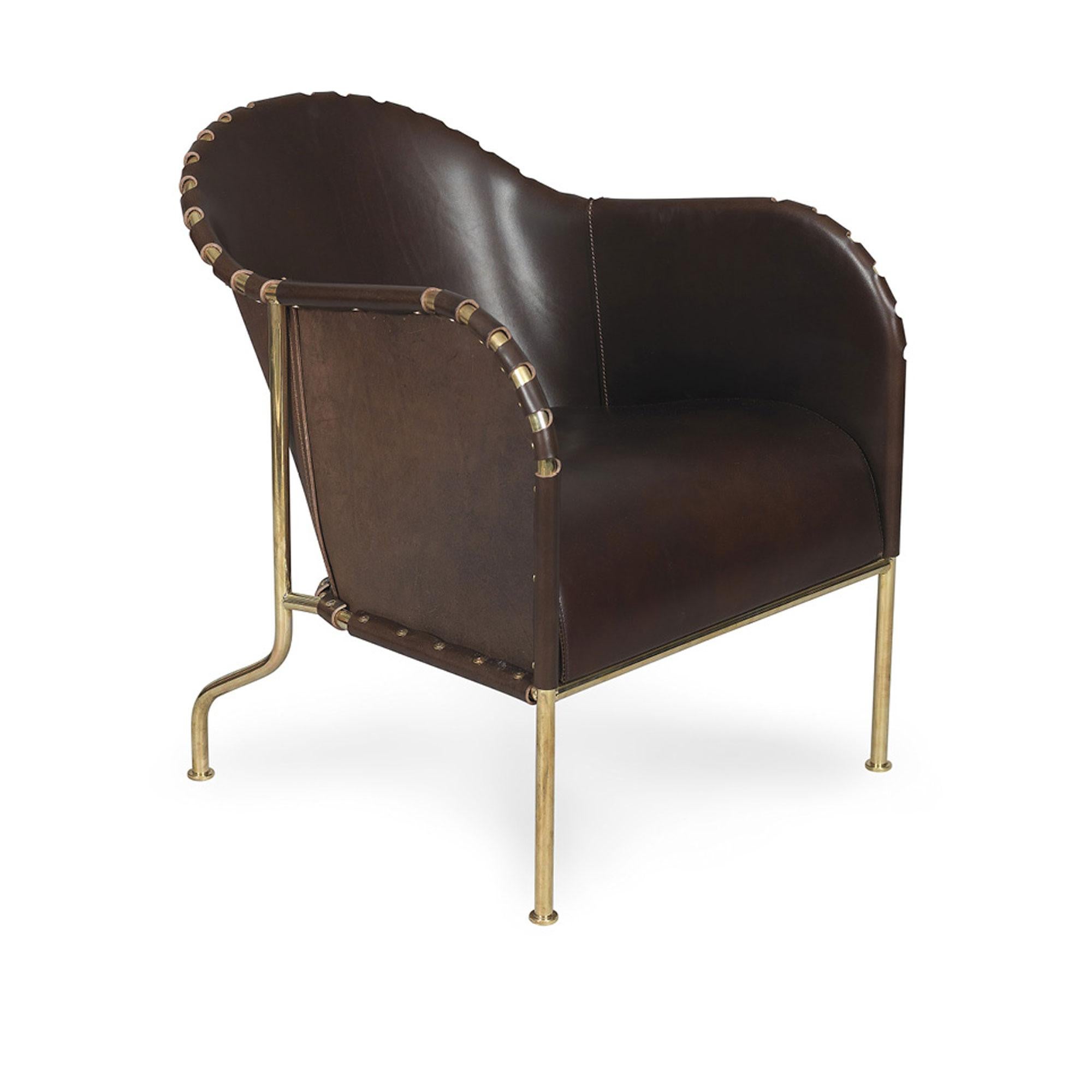 Rame Poltrona Bruno Gambe in rame in vendita