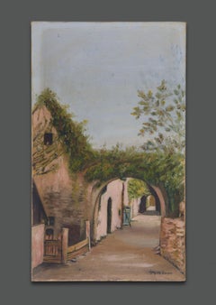 Mid-Century Italian 1950s Signed Landscape Painting by Bruno Avesani