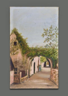 Mid-Century Italian 1950s Signed Landscape Painting by Bruno Avesani