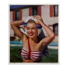 Vintage Marilyn Monroe By Bernard Of Hollywood - Poolside With Rainbow Towel, Portrait