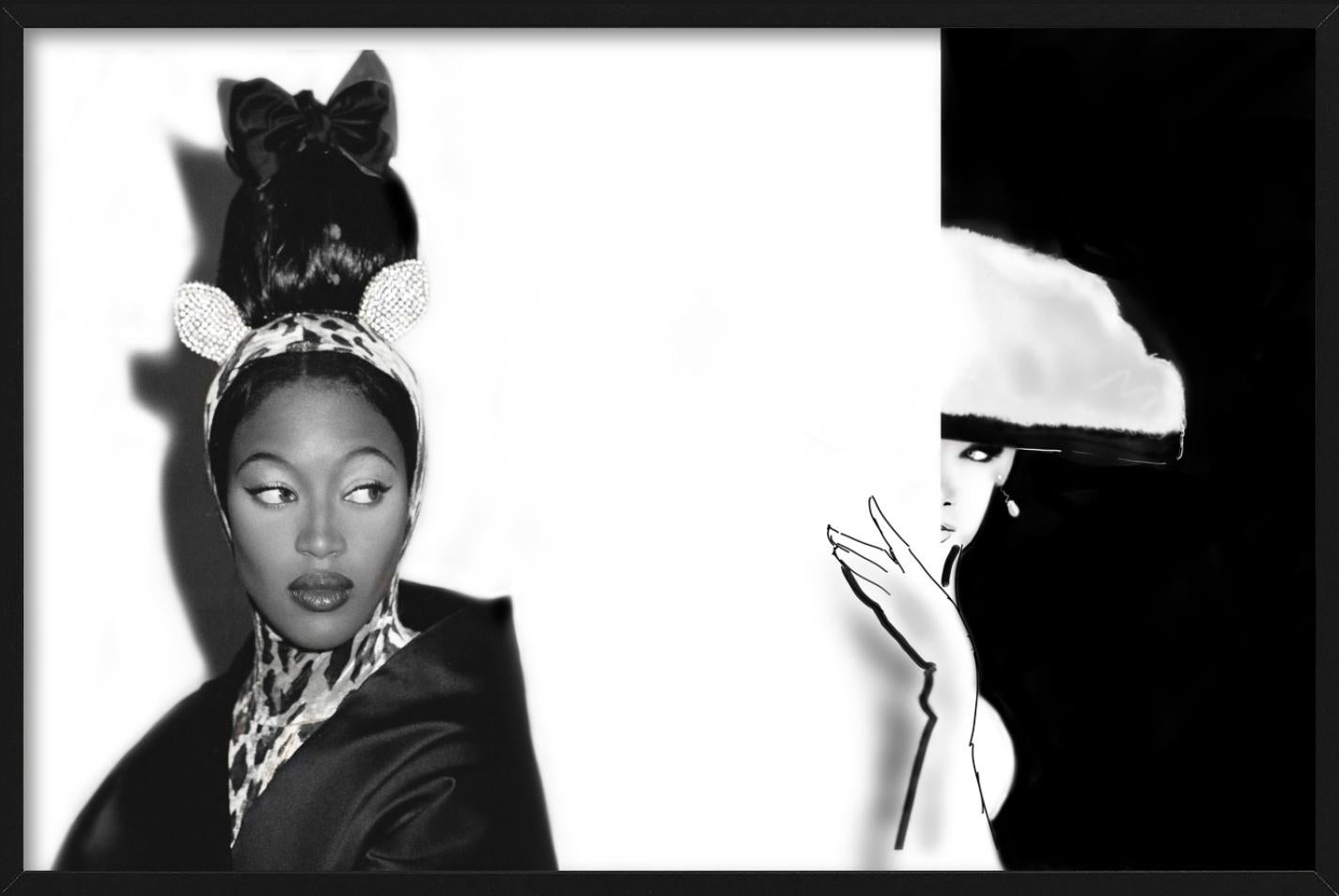 Naomi Campbell chez Guy Laroche et Balanciaga - Photographie d'art - Noir Figurative Photograph par Bruno Bisang