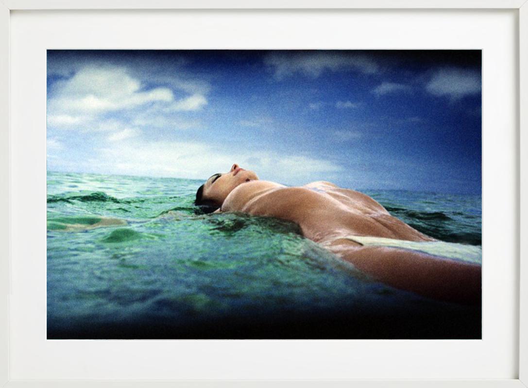 PETRA R -  Nude, Mauritius, Fine Art Photography - Blue Color Photograph by Bruno Bisang