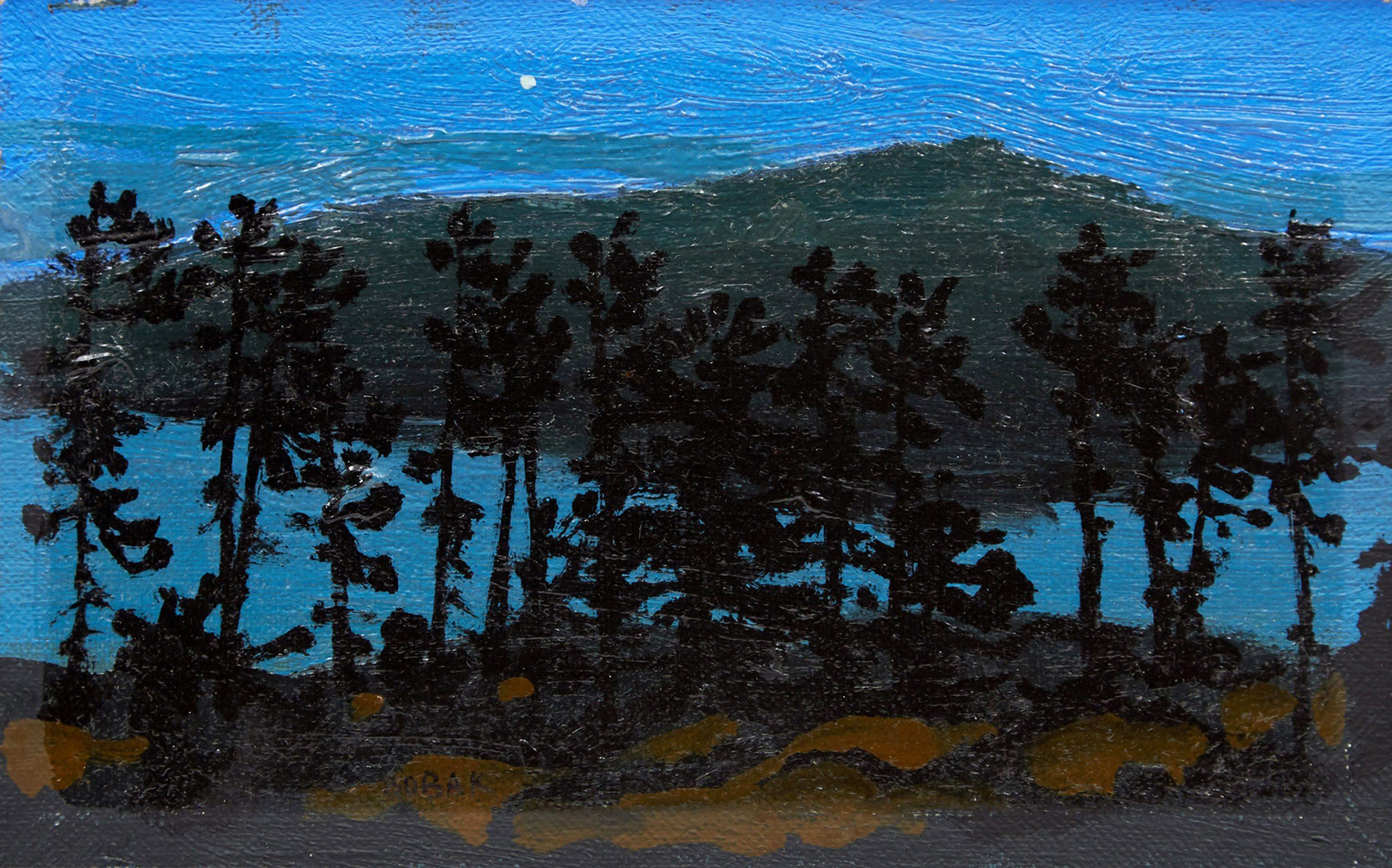 Landscape Painting Bruno Bobak - Étoile du soir