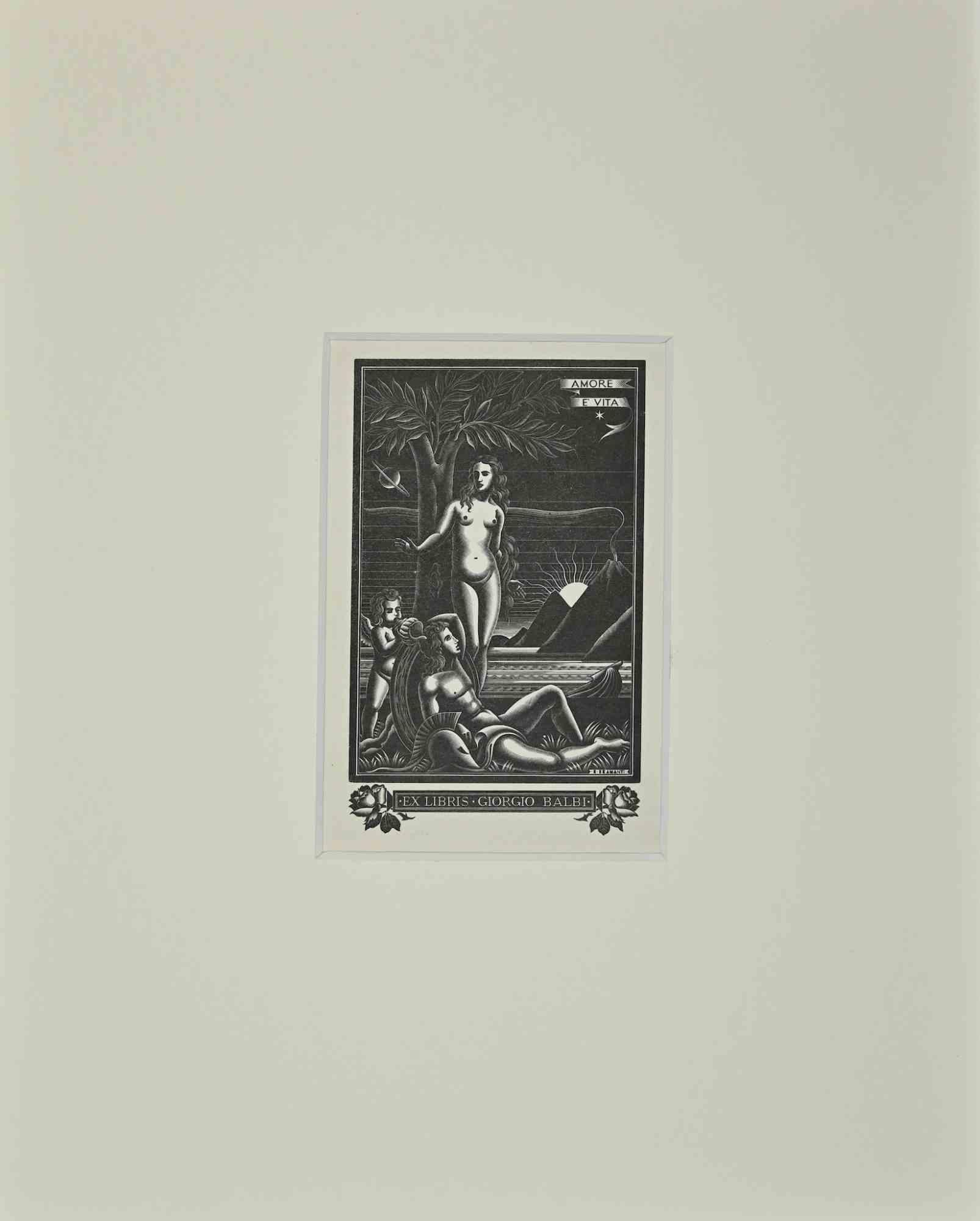 Ex Libris  - Giorgio Balbi - Amore e Vita is an Artwork realized  in Mid 20th Century.

Woodcut.

Good conditions.