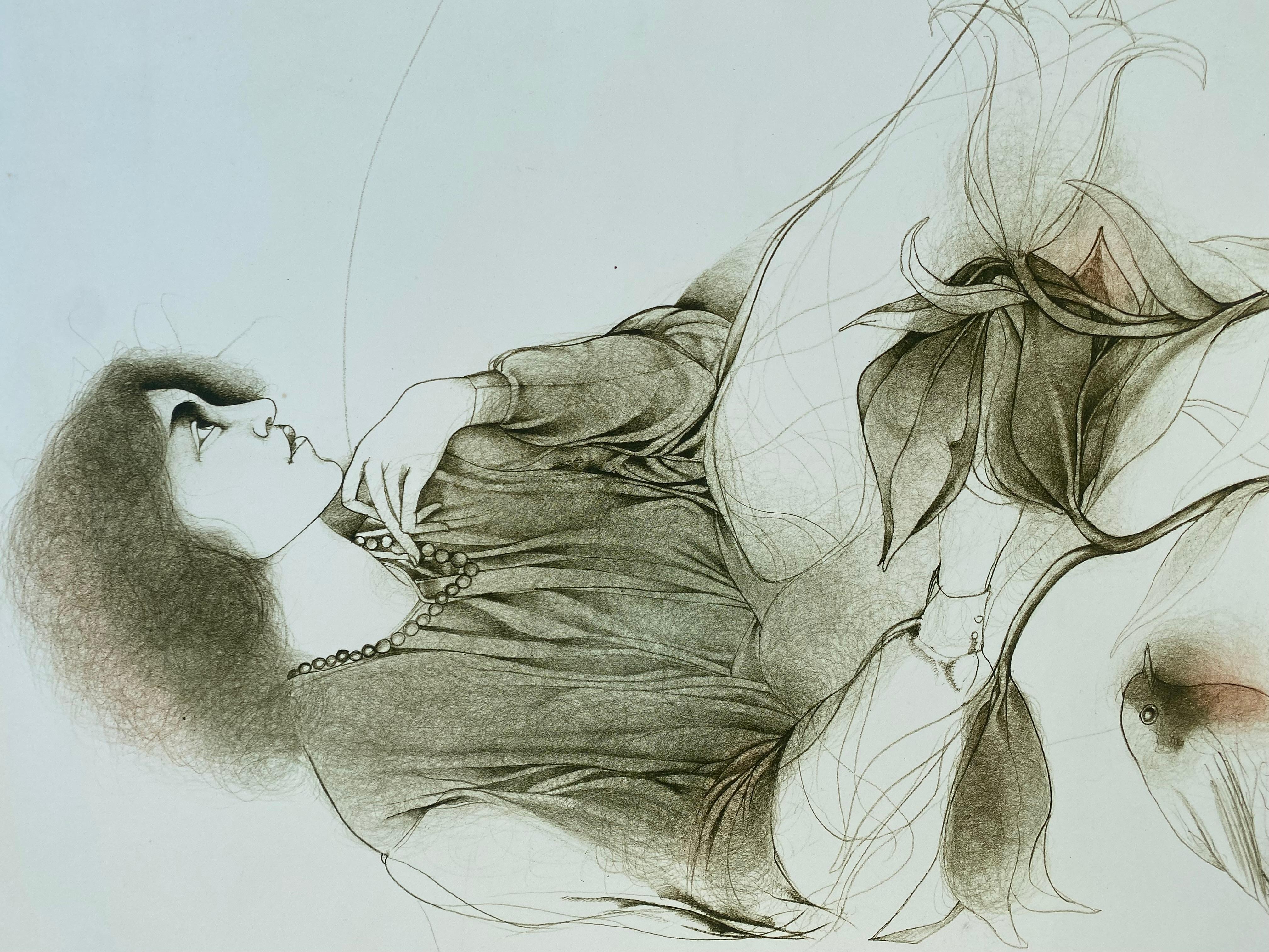 Bruno Bruni Il Pettirosso, Lithografie, 1935 im Zustand „Relativ gut“ im Angebot in Saint ouen, FR