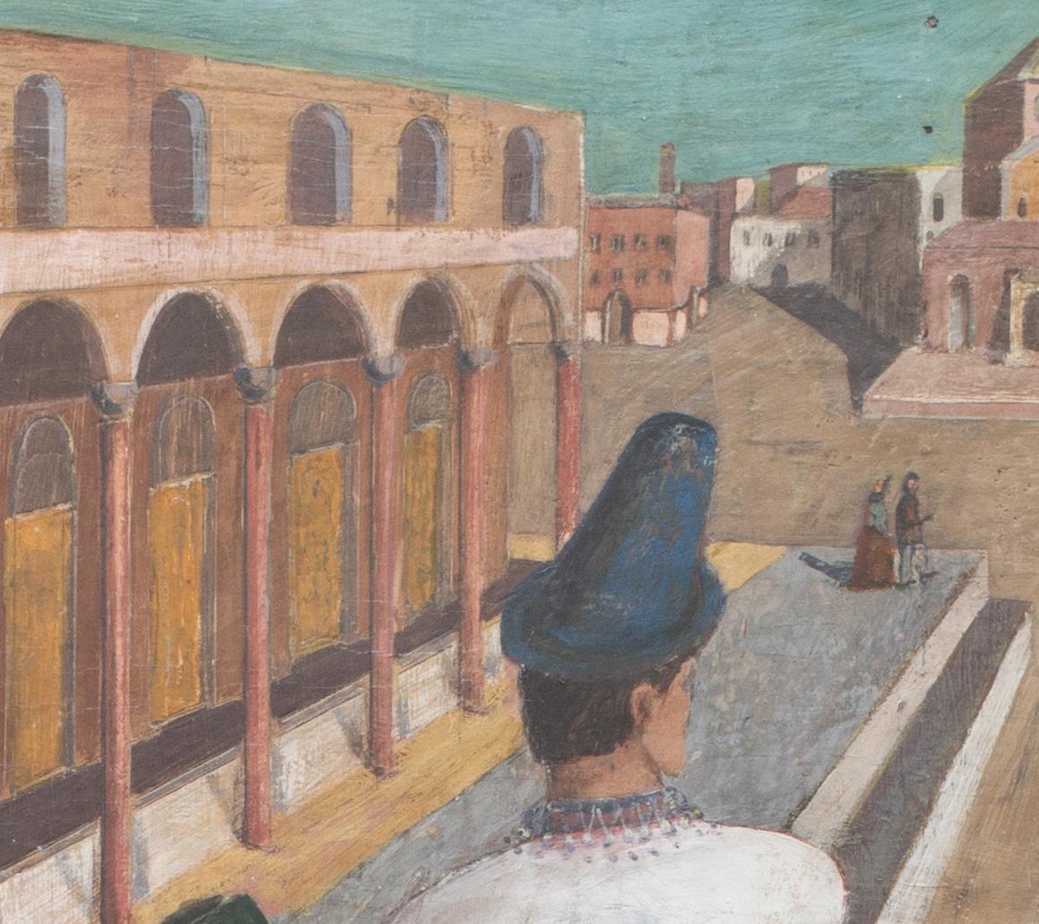 Grande dipinto surrealista italiano del 1935, 'Commedia dell'arte' di Bruno Capacci 6