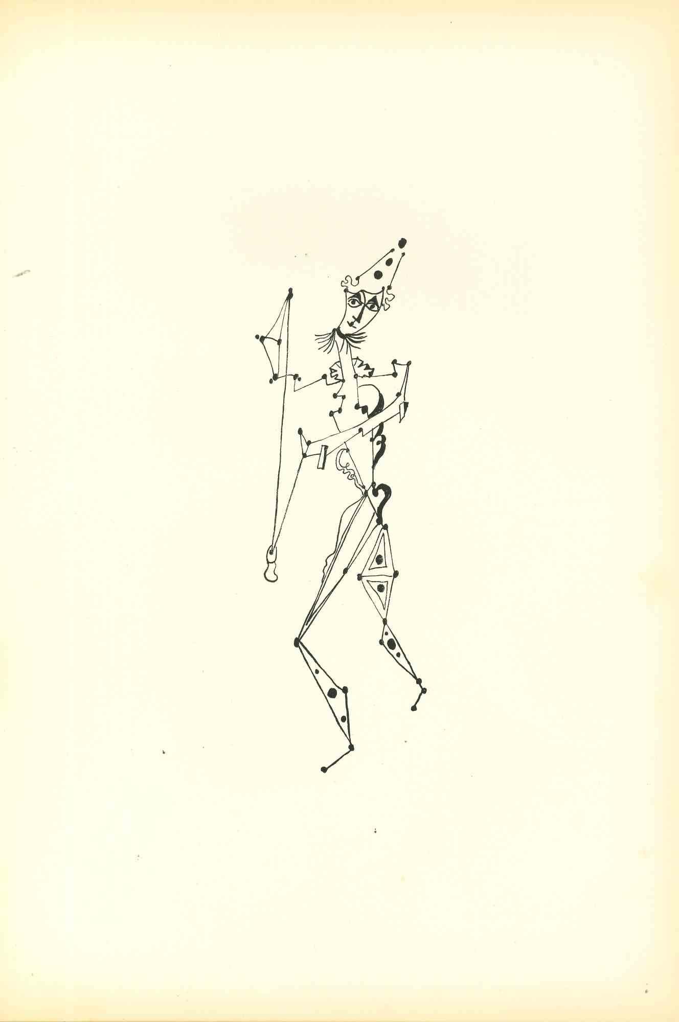 Composición de Diodora - Litografía original de Bruno Capacci - 1950