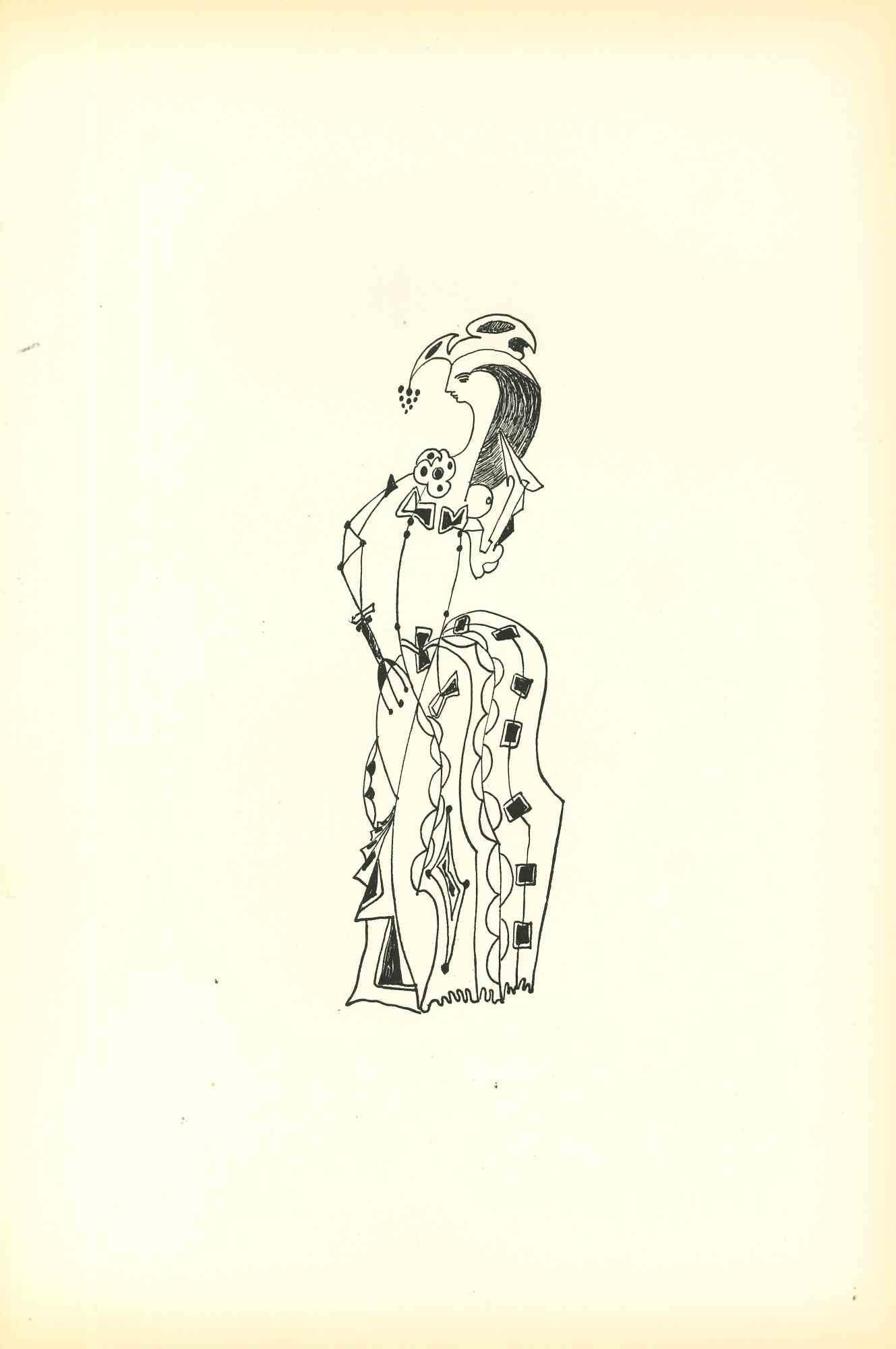 Composition Of Diodora est une litographie originale réalisée par Bruno Capacci en 1950.

L'œuvre fait partie d'une édition en 500 exemplaires de "La nef d'argent" Paris.

En bon état, sans signature.

Bruno CAPACCI (1906-1996) est un artiste né en