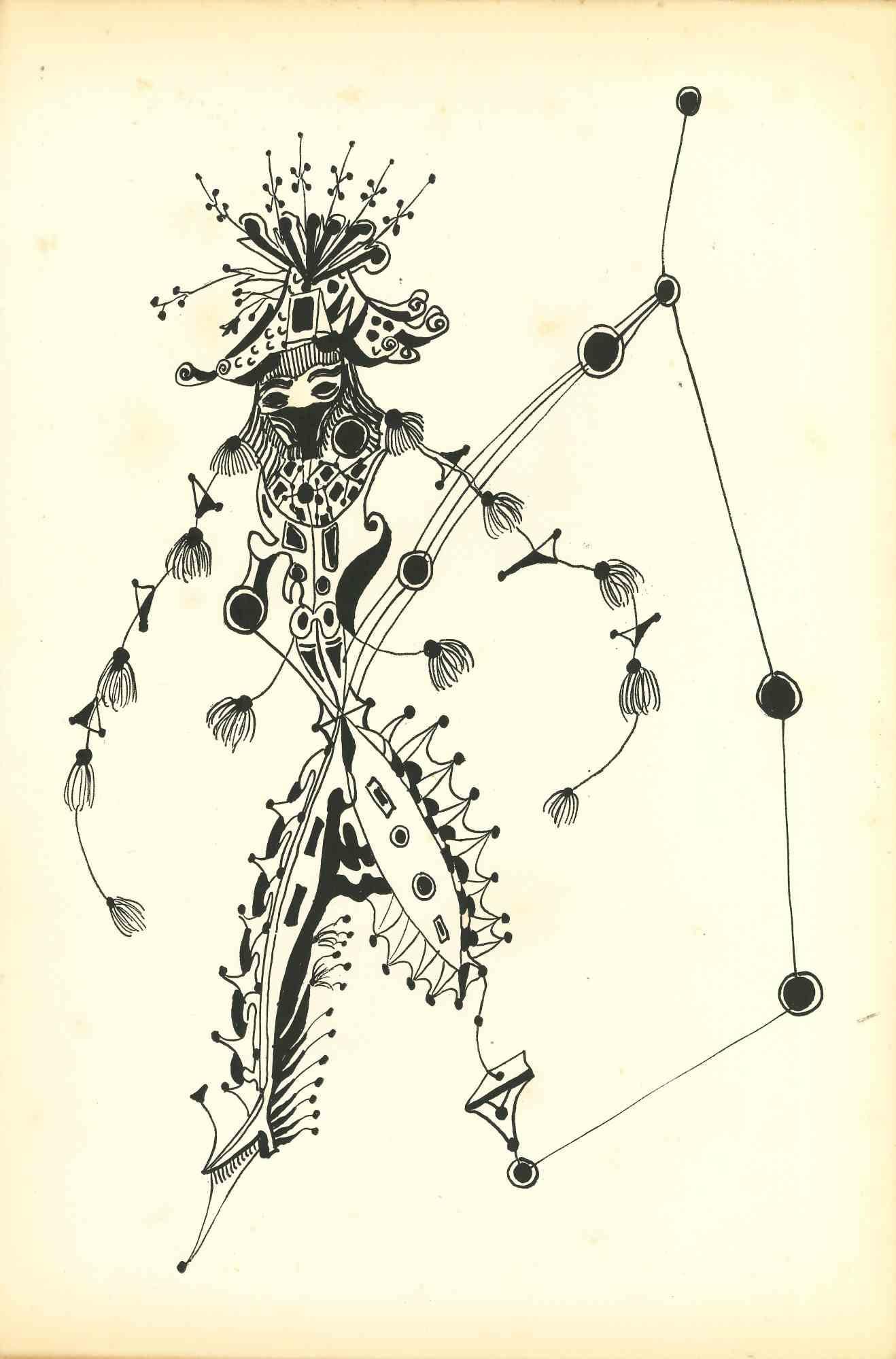 Composition Of Diodora est une litographie originale réalisée par Bruno Capacci en 1950.

L'œuvre fait partie d'une édition en 500 exemplaires de "La nef d'argent" Paris.

En bon état, sans signature.

Bruno CAPACCI (1906-1996) est un artiste né en