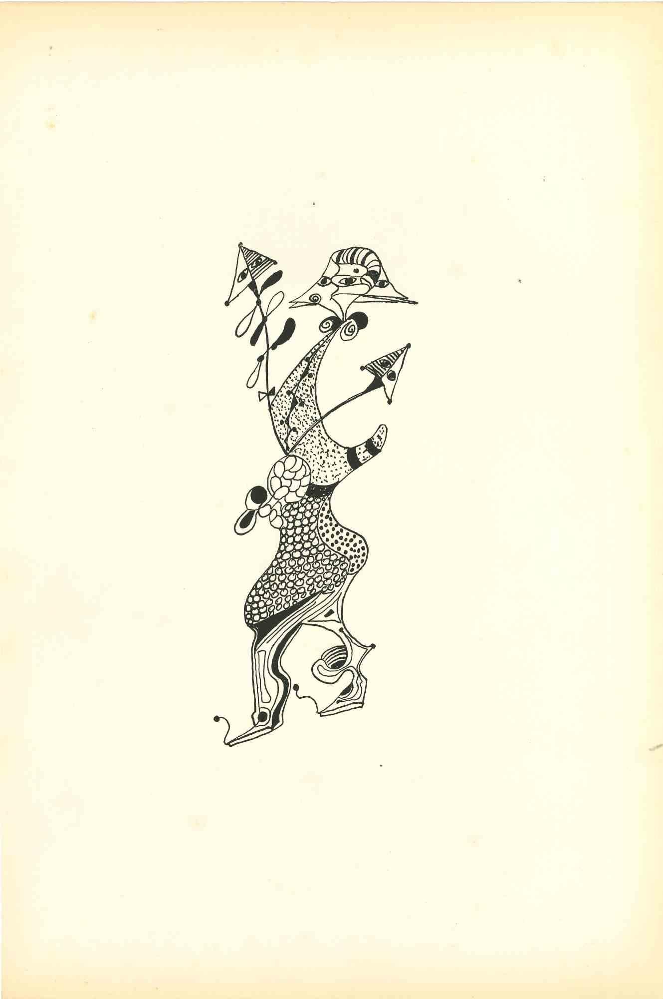 Die Komposition von Diodora - Originallithographie von Bruno Capacci - 1950