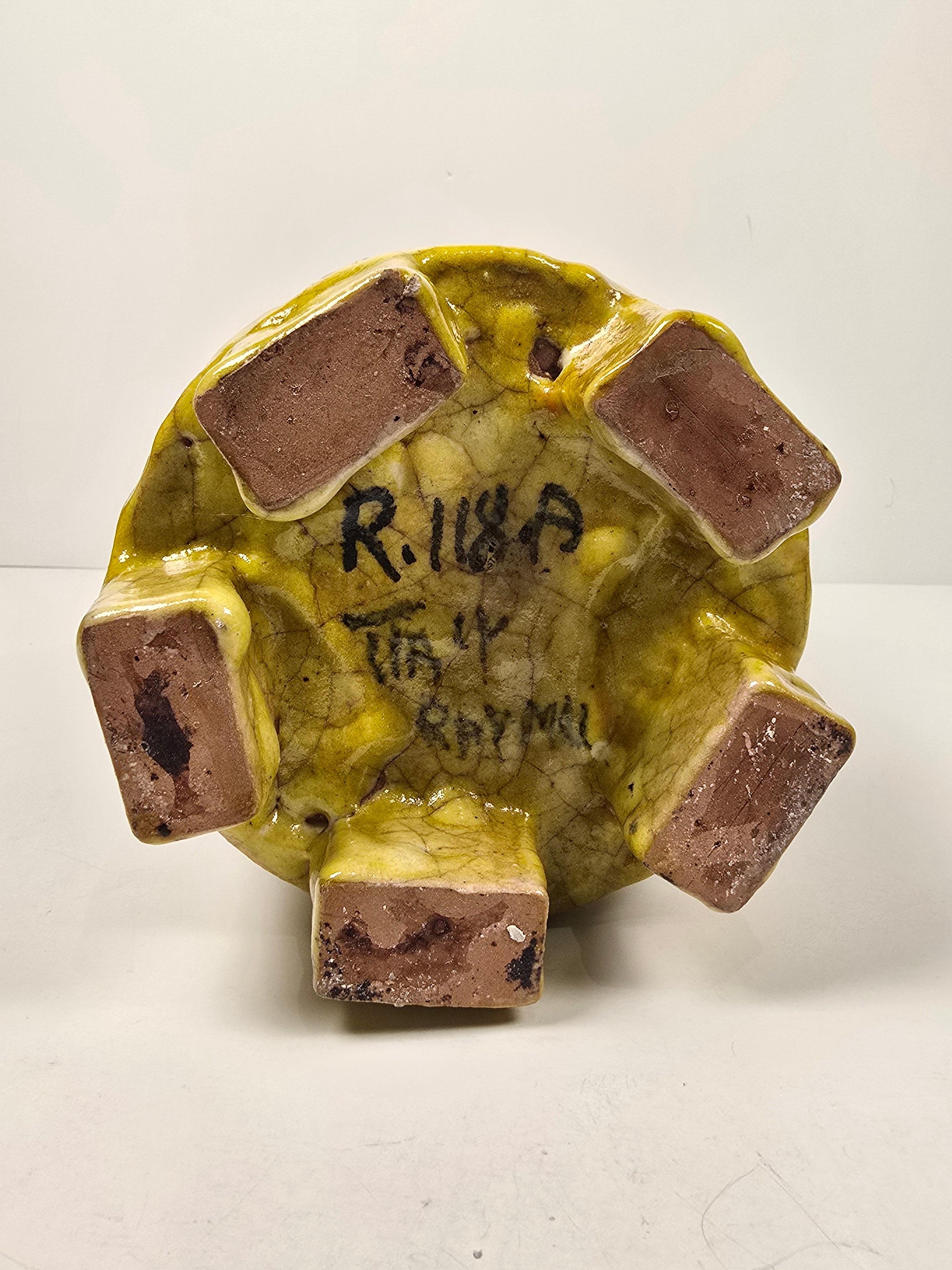 Bruno Capacci Arno Ceramiche Italia Mid Century Vaso Cavalieri Giallo Raymor in vendita 7