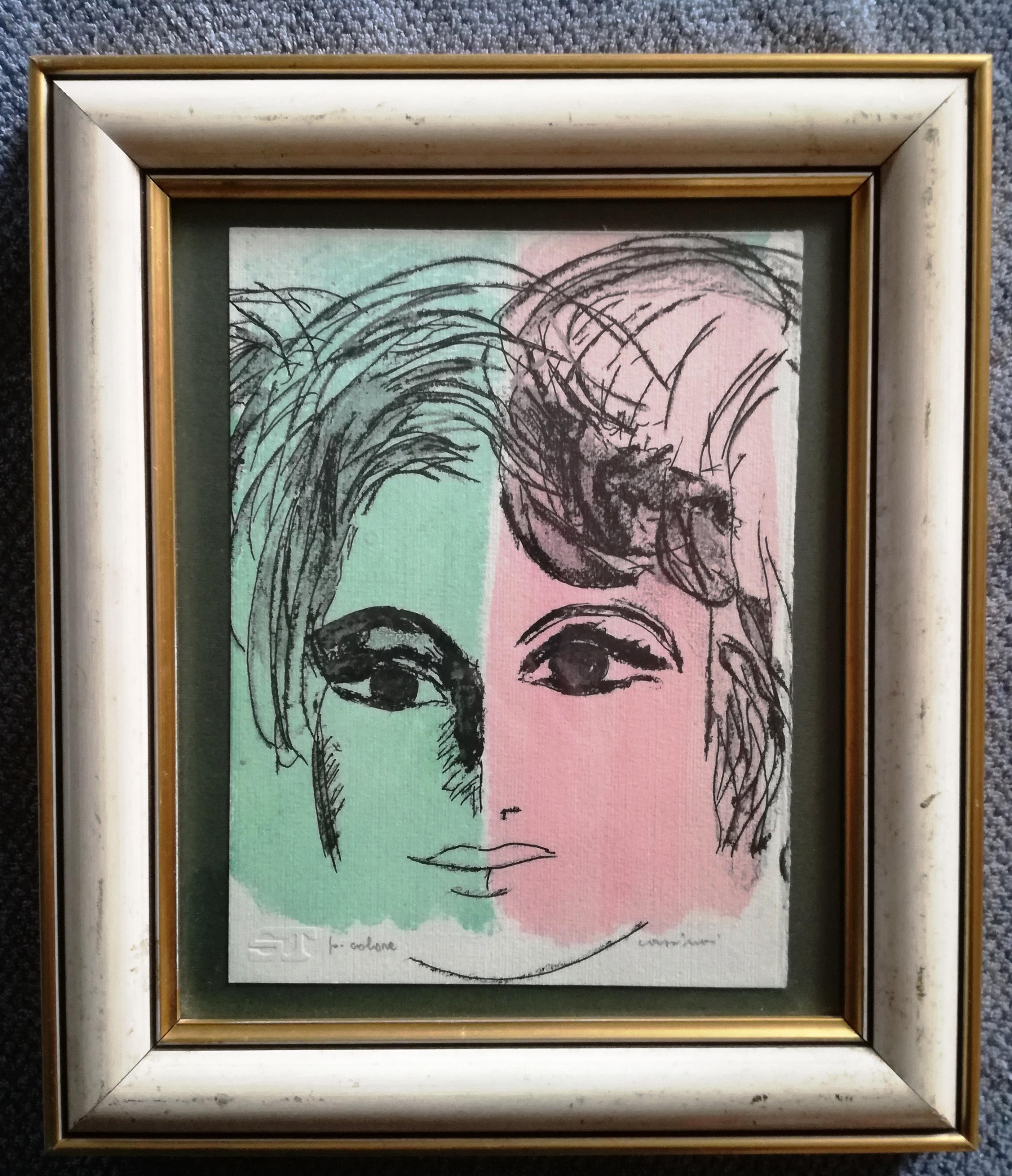 bruno cassinari, color lithograph , color proof. on logo paper ST pencil signature lower right. sold framed.. frame size 34 x 29 lithograph size 18 x 27